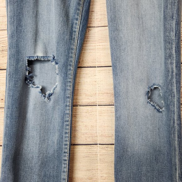 Rewash Women's Jeans Size 3/26 Mid Rise Distressed Medium Wash Jeans - Picture 3 of 11